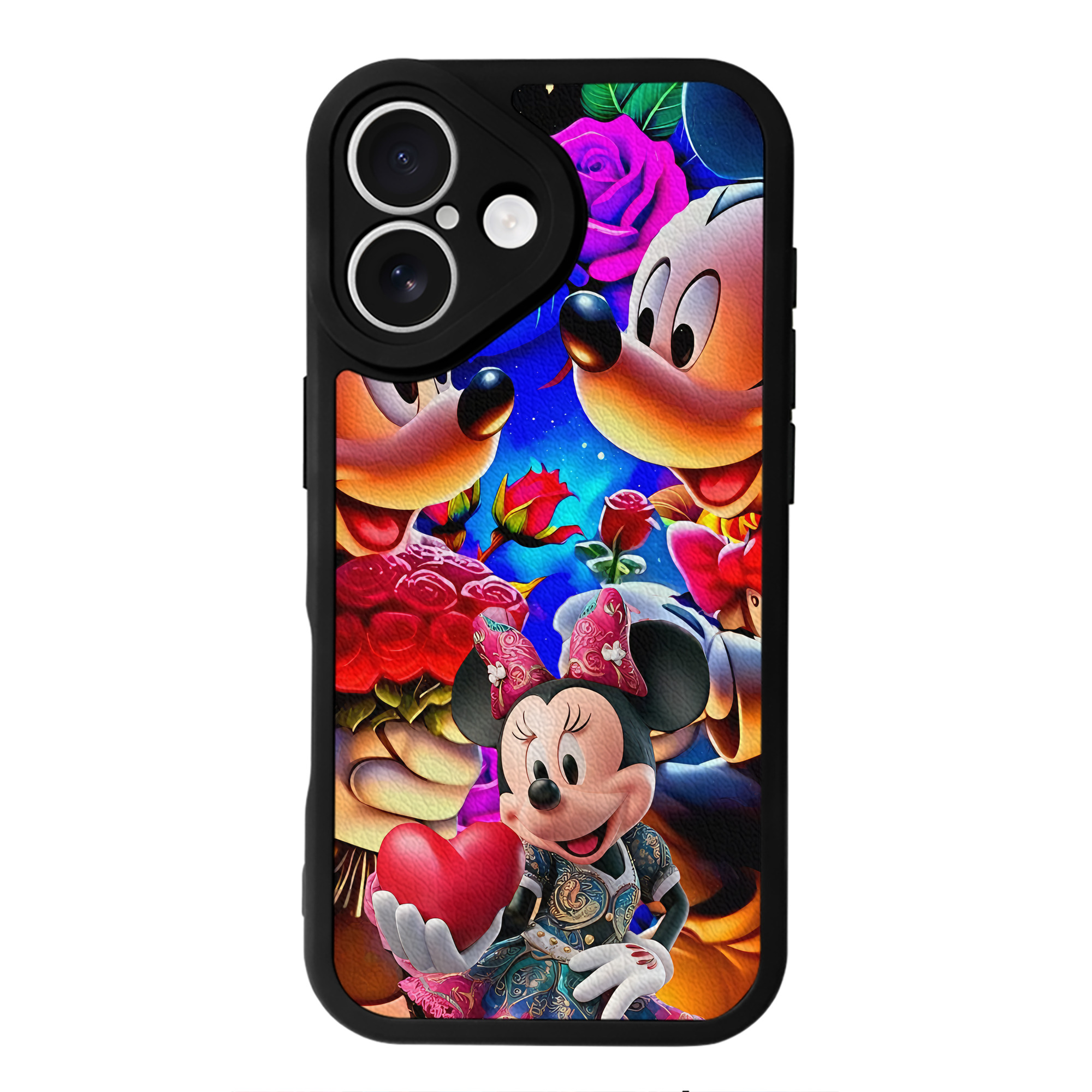 （画像用） ミッキーマウス Mickey Mouse 【iPhone 16シリーズ対応】シリコンスマホケース（レザー調） 材質：シリコン
